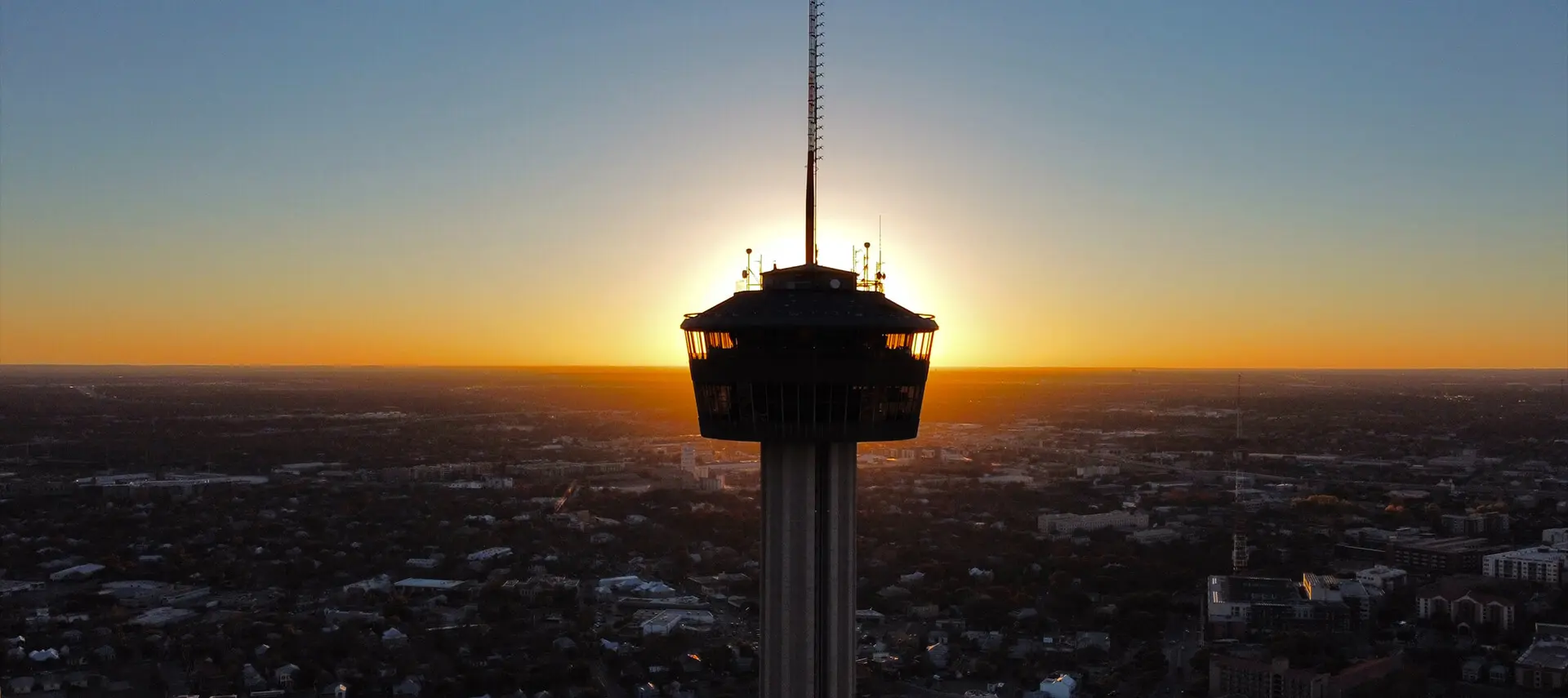 Early Morning Sunlight Skyline With Tv Tower